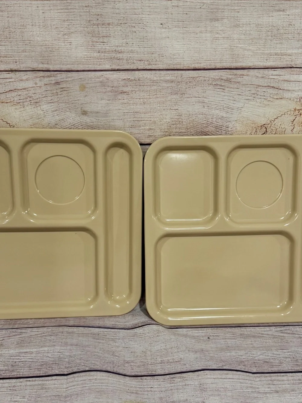 4 Texas Ware Mint & Tan School Lunch Divided Cafeteria Plate Tray 10 X 10